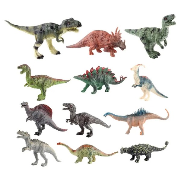 12pc Dino Figurine Set w/ T-Rex: Assorted, Durable Jumbo Dinosaur Models for Easter